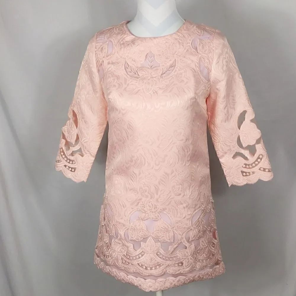 NWT Metisu Pink Lace Cutout Mini Dress - Picture 10 of 10